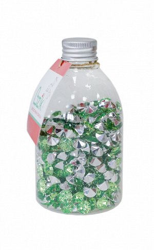 "Jewel" Набор декоративных камней "Бриллиант" 10мм, цв.зеленый, 150гр SBAD137-010-F236 ВЭД