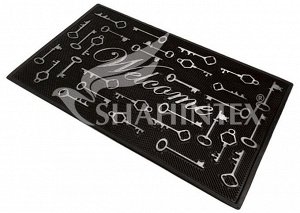 SHAHINTEX Коврик резиновый с покрытием "Ключ" 40х60см серебро SH09