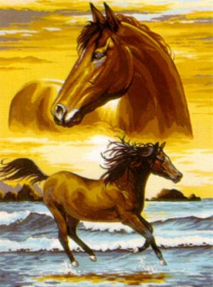 "Лошади" живопись на холсте 30х40см