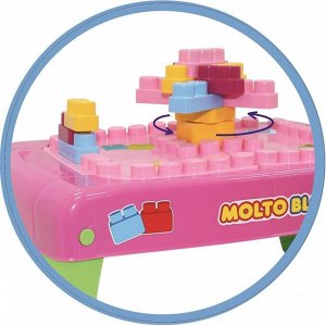 Набор игровой с конструктором (20 элементов) в коробке (розовый) с элементом вращения