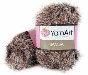 Пряжа Yarnart SAMBA 99 коричневый/белый