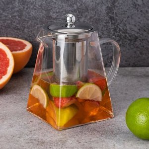 Заварочный чайник с фильтром, для чая, кофе, горячих и холодных напитков, жаропрочное стекло, термостойкий, APOLLO "Very-Cherry" / 550 мл