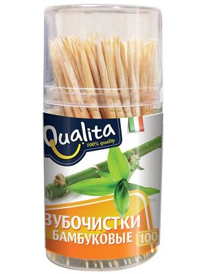 Зубочистки Qualita бамбуковые 100 шт.