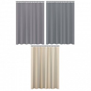 VETTA Шторка для ванной, с утяжелителем, полиэстер, 80 г/м2, 180x180 см, Однотон, 3 диз, 621