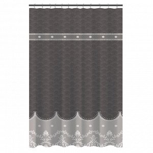 VETTA Шторка для ванной, с утяжелителем, полиэстер, 80 г/м2, 180х180 см, Орнамент, 613