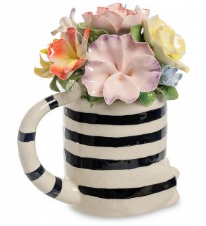 CMS-61/ 2 Статуэтка "Полосатый Кот с вазой цветов" (Pavone)