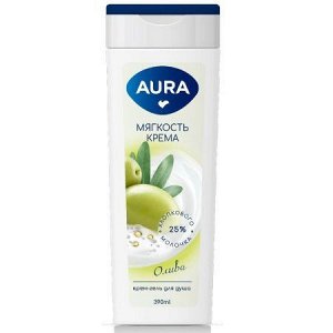Крем-гель для душа Aura Олива флакон/флиптоп 390 мл.