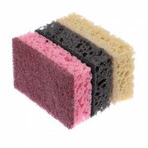 BY BABA YAGA Набор губок ELPA Bricks 3шт в вакуумной упаковке: цвет черный, бордо, бежевый 98x66x30мм
