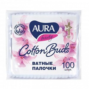 Ватные палочки Aura п/э пакет 100 шт.