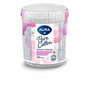 Ватные палочки Aura стакан 100 шт.