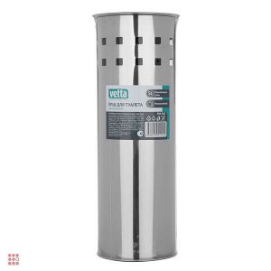 VETTA Ёрш для туалета напольный, хром, нерж.сталь 9,5x38 см