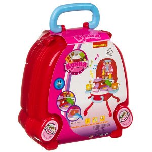 Набор игровой в розовом чемоданчике 32х29х40 см, 31 дет., со светом и звуком,  Bondibon, кухня,  арт