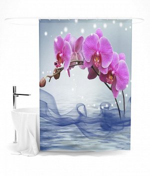 Шторка для ванной "Ветвь орхидеи"
