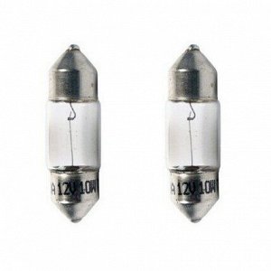 Лампа Narva Festoon (SV8.5, T10x28), 12В, 10Вт, комплект 2 шт, арт. 17315 (2шт)