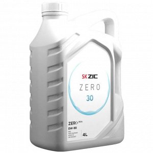 Масло моторное ZIC ZERO 30 0w30, синтетическое, API SN, ACEA C3, универсальное, 4л, арт. 162676