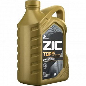 Масло моторное ZIC TOP ES 0w20, синтетическое, API SP, ACEA С6/C5, ILSAC GF-6A, универсальное, 4л, арт. 162045