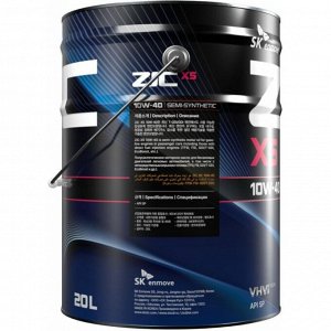 Масло моторное ZIC X5 10w40, полусинтетическое, API SP, для бензинового двигателя, 20л, арт. 192622