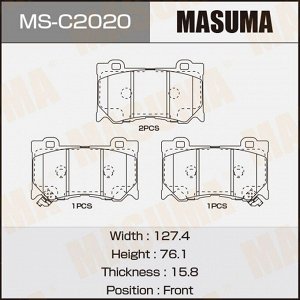 Колодки тормозные дисковые Masuma передние, комплект на ось (4 шт), арт. MS-C2020