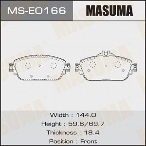 Колодки тормозные дисковые Masuma передние, комплект на ось (4 шт), арт. MS-E0166