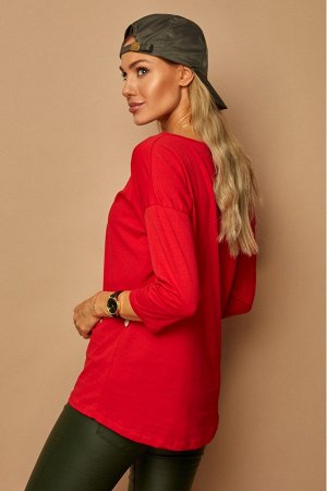 1r Блузка LAMAJKA 9245 красный хлопок  Состав: 100% хлопок