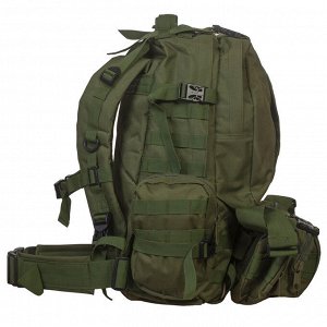 Тактический рюкзак US Assault хаки-олива (35-50 л) (CH-016) №24 - Мягкая спинка, плечевые и поясной ремни. На внешней стороне рюкзака нашиты MOLLE стропы для навески дополнительного снаряжения или под