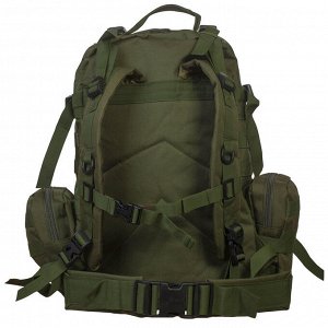 Тактический рюкзак US Assault хаки-олива (35-50 л) (CH-016) №100 - Мягкая спинка, плечевые и поясной ремни. На внешней стороне рюкзака нашиты MOLLE стропы для навески дополнительного снаряжения или по