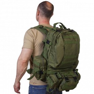 Тактический рюкзак US Assault хаки-олива (35-50 л) (CH-016) №100 - Мягкая спинка, плечевые и поясной ремни. На внешней стороне рюкзака нашиты MOLLE стропы для навески дополнительного снаряжения или по