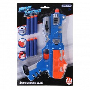 ИГРОЛЕНД Мегабластер с поролоновыми пулями, 7 предметов, ABS, 31х21,5х5см