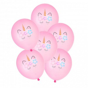 FNtastic Набор воздушных шаров, 6 шт, 12" с цветным рисунком "Единороги", 4 цвета