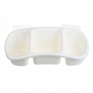 VETTA Classic Полка настенная, три отделения, пластик, 28x12,5x8,5 см, молочный