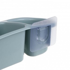 VETTA Classic Полка настенная, три отделения, пластик, 28x12,5x8,5 см, оливковый