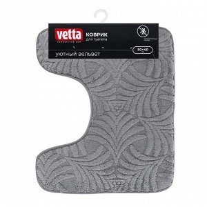 VETTA Коврик для туалета, вельвет, губка 0,8 см, полиэстер, 50х40 см, узоры, мокко