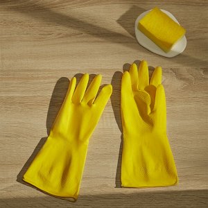 VETTA Перчатки резиновые желтые S