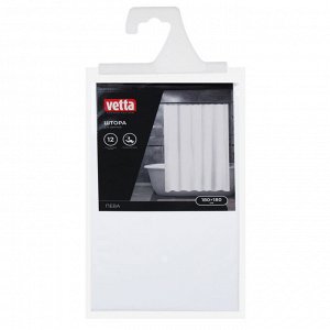 VETTA Шторка для ванной, ПЕВА, 80 г/м2, 180x180см, Однотон. белый, 611