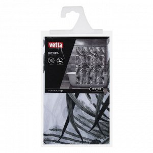 VETTA Шторка для ванной, полиэстер, 90 г/м2, 180x180см, кольца пластик, ПАЛЬМЕТТА