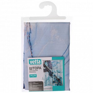 VETTA Шторка для ванной, с утяжелителем, полиэстер, 90 г/м2, 180x200см, Мрамор, 049