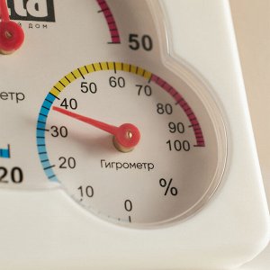 VETTA Термометр мини, измерение влажности воздуха, квадратный, 7,5x7,5см, пластик, блистер