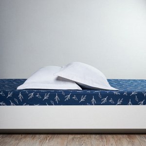 PROVANCE Нэви Простыня на резинке 200х200х20см, 100% хлопок, бязь, синий