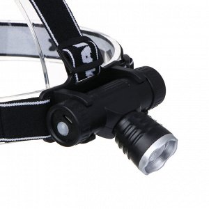 ЕРМАК Фонарь налобный, CREE XPE LED, 4 режима, 1200мАч, 8,3х3,8х7,3см,  USB кабель, пластик