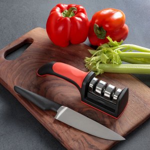 Ножеточка универсальная для черновой и финальной заточки, 21,5х5х6см, полипропилен, нерж.сталь