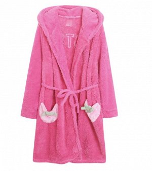 Домашний халат с капюшоном на поясе "Lotso", розовый