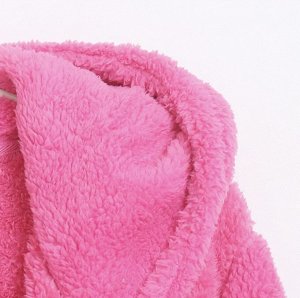 Домашний халат с капюшоном на поясе "Lotso", розовый