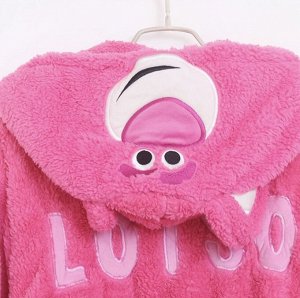 Домашний халат с капюшоном на поясе "Lotso", розовый