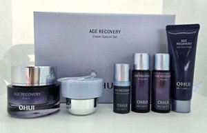 OHUI Премиум набор для ухода лица с коллагеном AGE RECOVERY CREAM DOUBLE EDITION 50+50+20+20+8+45мл