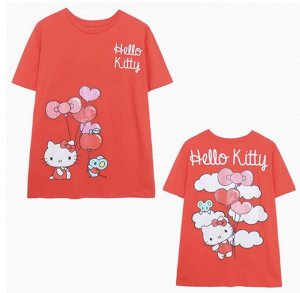 Футболка "Hello Kitty" с двухсторонним принтом, красная