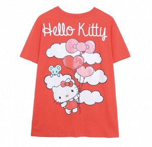 Футболка "Hello Kitty" с двухсторонним принтом, красная