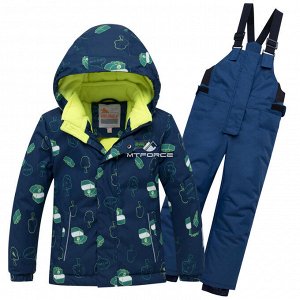 Детский зимний костюм горнолыжный темно-синего цвета 8913TS