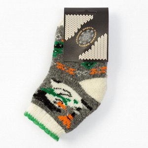 Носки детские шерстяные «Снеговик», цвет серый, размер 12