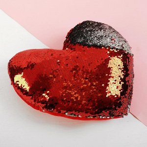 Мягкая игрушка «Сердце», пайетки, цвет серебряно-красный