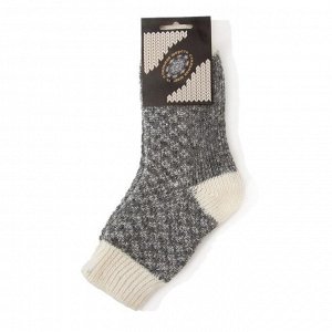 Носки для мальчика шерстяные Фактурная вязка цвет тёмно-серый, размер 14